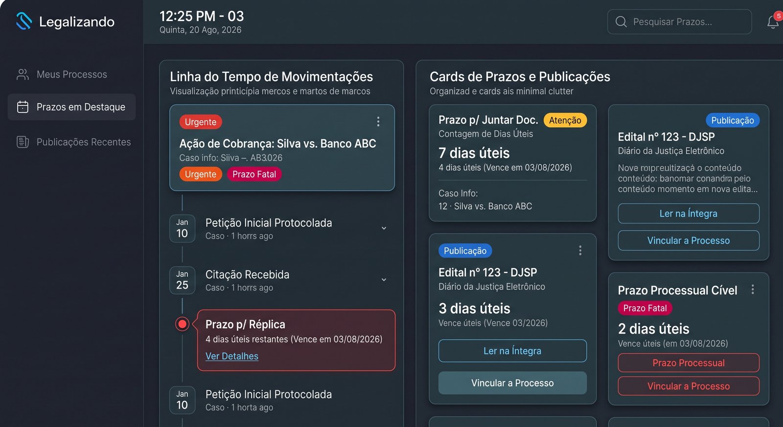 Controle Inteligente de Processos e Prazos